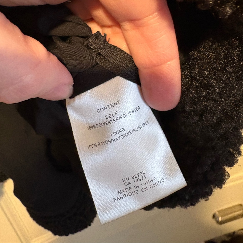 Tibi Cozy Fleece Anorak Zip Up Pullover, Black, Like New, XS fits S / M - Picture 5 of 6